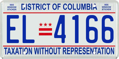 DC license plate EL4166