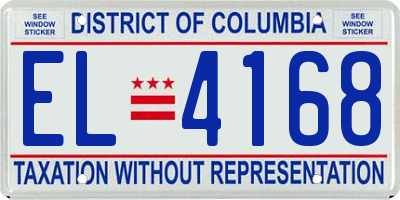 DC license plate EL4168