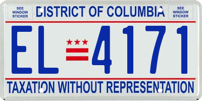 DC license plate EL4171