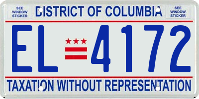 DC license plate EL4172