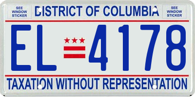 DC license plate EL4178