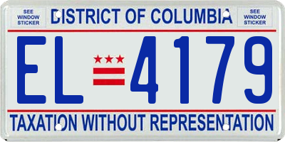 DC license plate EL4179