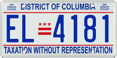 DC license plate EL4181