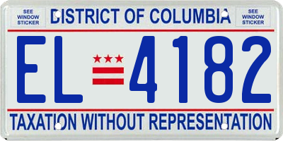 DC license plate EL4182