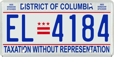 DC license plate EL4184