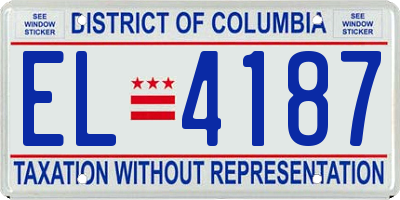 DC license plate EL4187