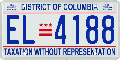 DC license plate EL4188