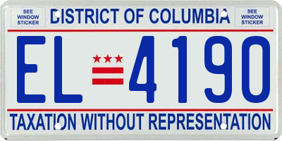 DC license plate EL4190