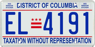 DC license plate EL4191