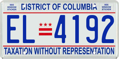 DC license plate EL4192