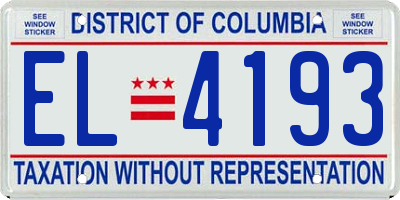 DC license plate EL4193