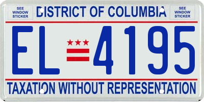 DC license plate EL4195