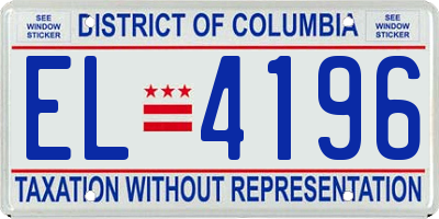 DC license plate EL4196