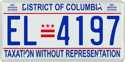 DC license plate EL4197