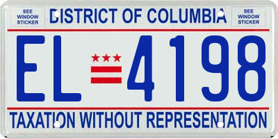 DC license plate EL4198