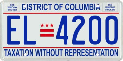 DC license plate EL4200