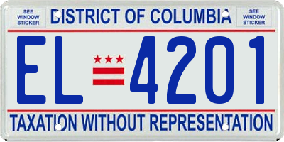 DC license plate EL4201