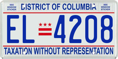 DC license plate EL4208