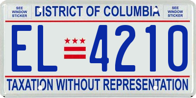 DC license plate EL4210