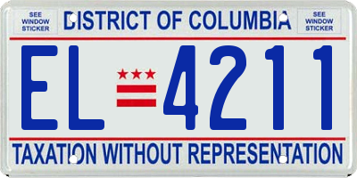 DC license plate EL4211