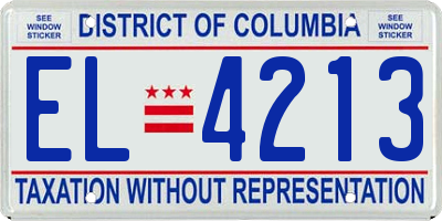 DC license plate EL4213