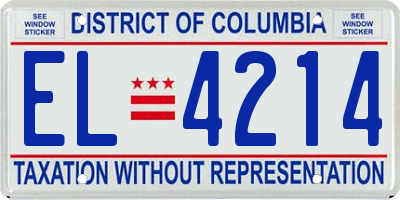 DC license plate EL4214