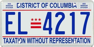 DC license plate EL4217