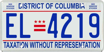 DC license plate EL4219