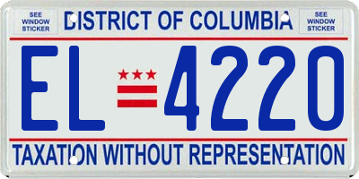 DC license plate EL4220