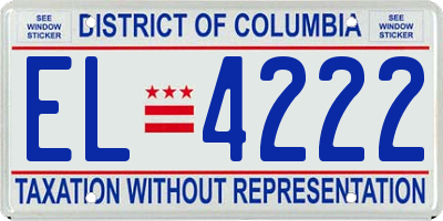 DC license plate EL4222