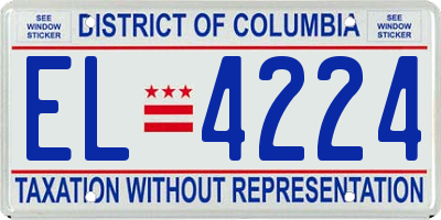 DC license plate EL4224