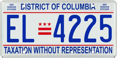 DC license plate EL4225