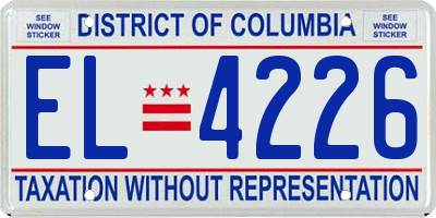 DC license plate EL4226