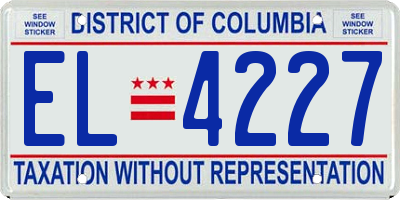 DC license plate EL4227