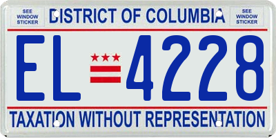 DC license plate EL4228