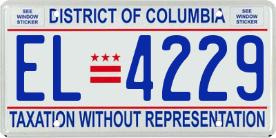 DC license plate EL4229