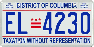 DC license plate EL4230