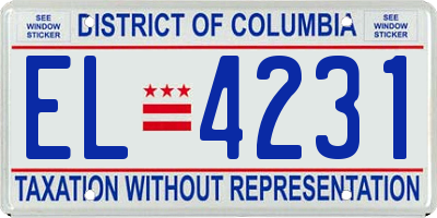 DC license plate EL4231