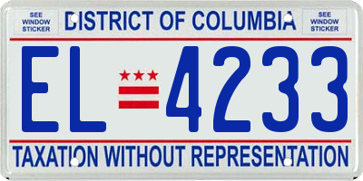 DC license plate EL4233