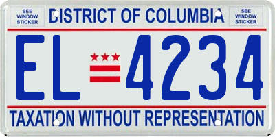 DC license plate EL4234