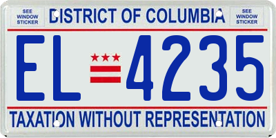 DC license plate EL4235