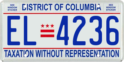 DC license plate EL4236