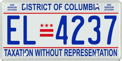 DC license plate EL4237