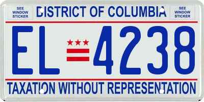 DC license plate EL4238