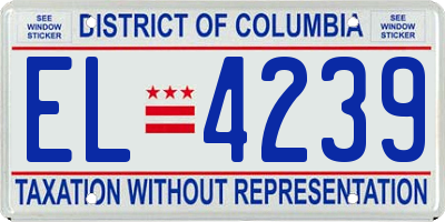 DC license plate EL4239