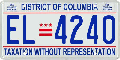 DC license plate EL4240