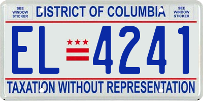 DC license plate EL4241