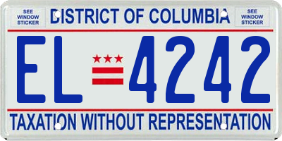 DC license plate EL4242