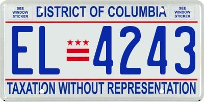 DC license plate EL4243