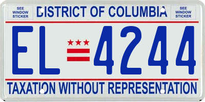 DC license plate EL4244